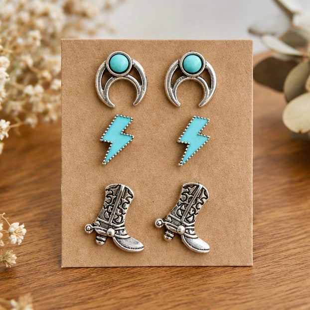 Cowboy boots and lightning