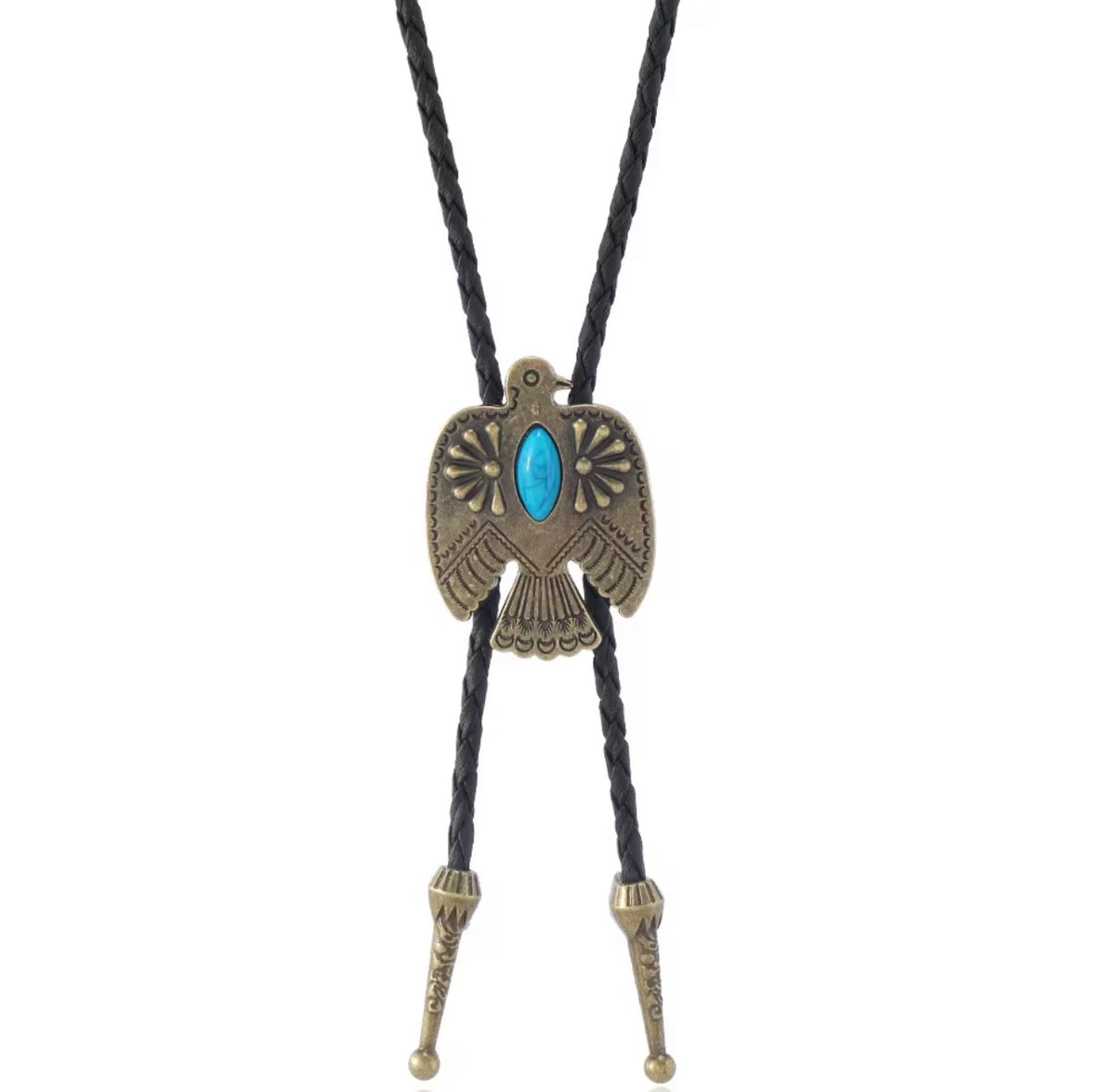 Brass Firebird Bolo Tie